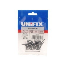 Woodscrew Round Head - Black - Unifix Slotted Japanned Bag 25