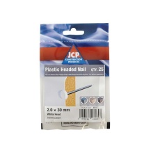 A4 Polytop Nails Plastic Head - JCP White Top - Bagged